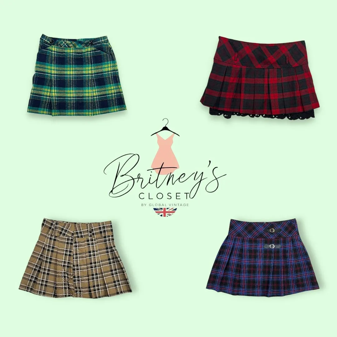 90s Tartan Twirl Mini Skirts - 13 Pieces ( BC-10-53 )