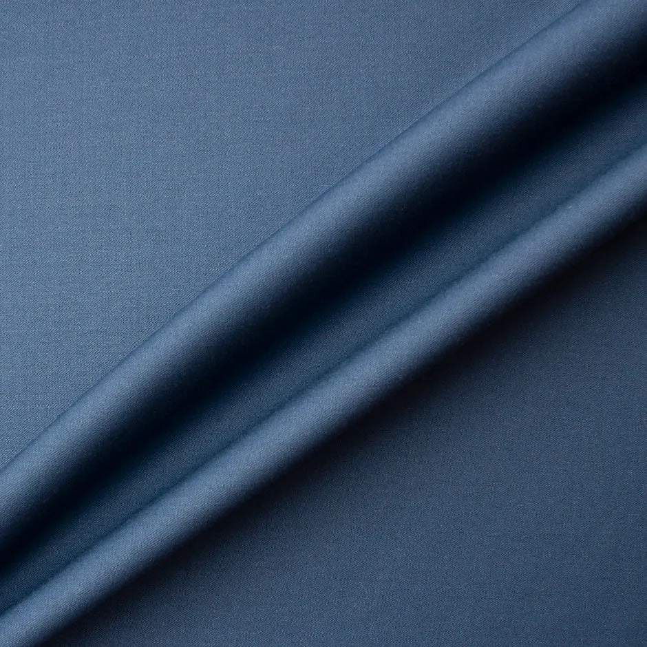 Aegean Blue Wool Gaberdine