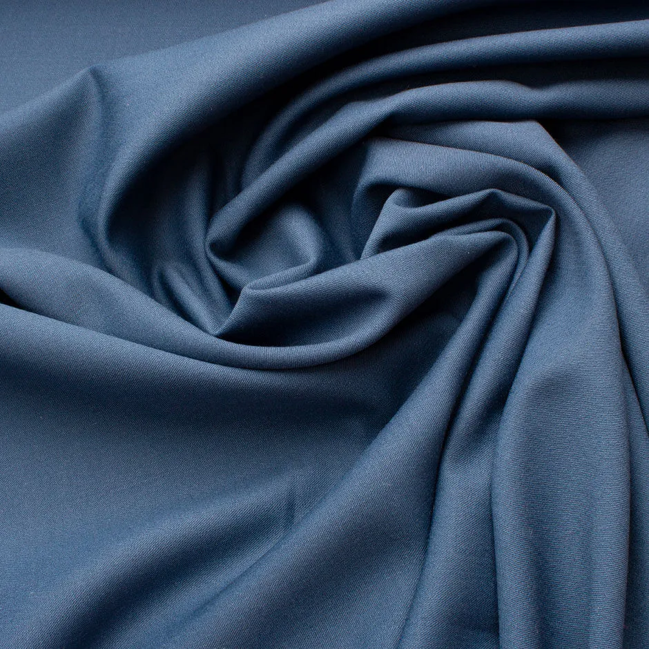 Aegean Blue Wool Gaberdine