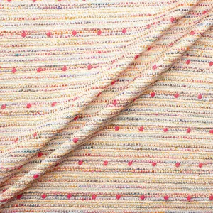 Antique Pink Spotted Metallic Multi Bouclé Fabric