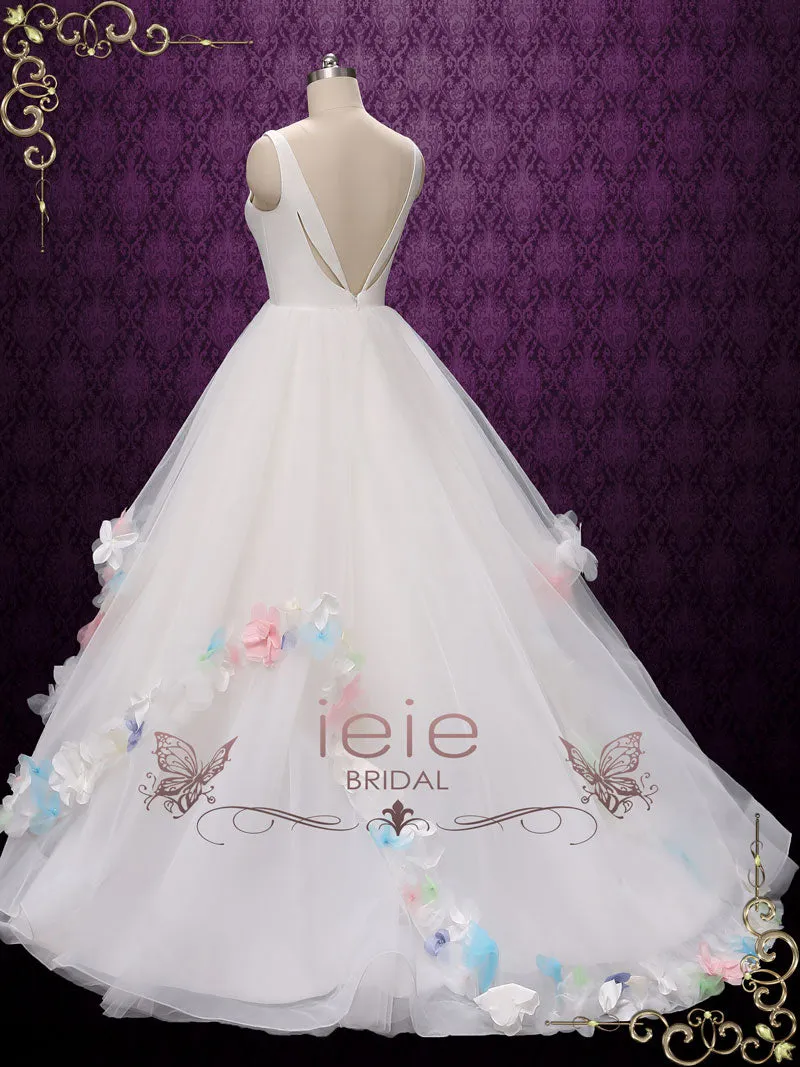 Ball Gown Wedding Dress with Colored Flowers MYRTHALA