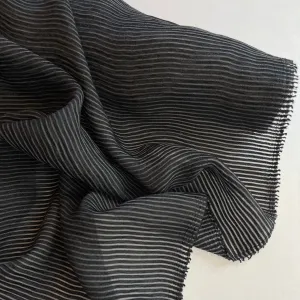 Black Stripes Cotton Blend Voile