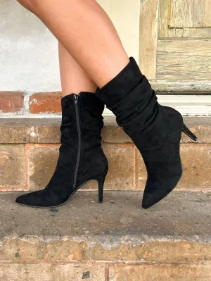 Black Suede Elegant Boot