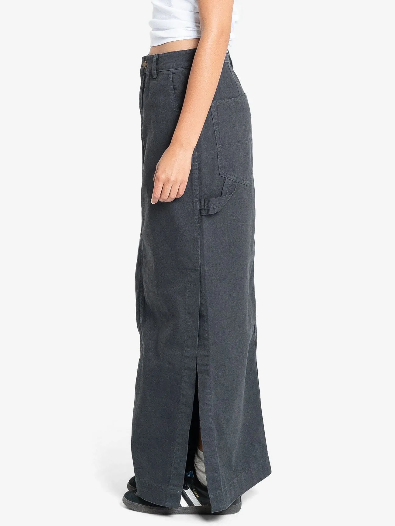 Carpenter Maxi Skirt - Dark Charcoal