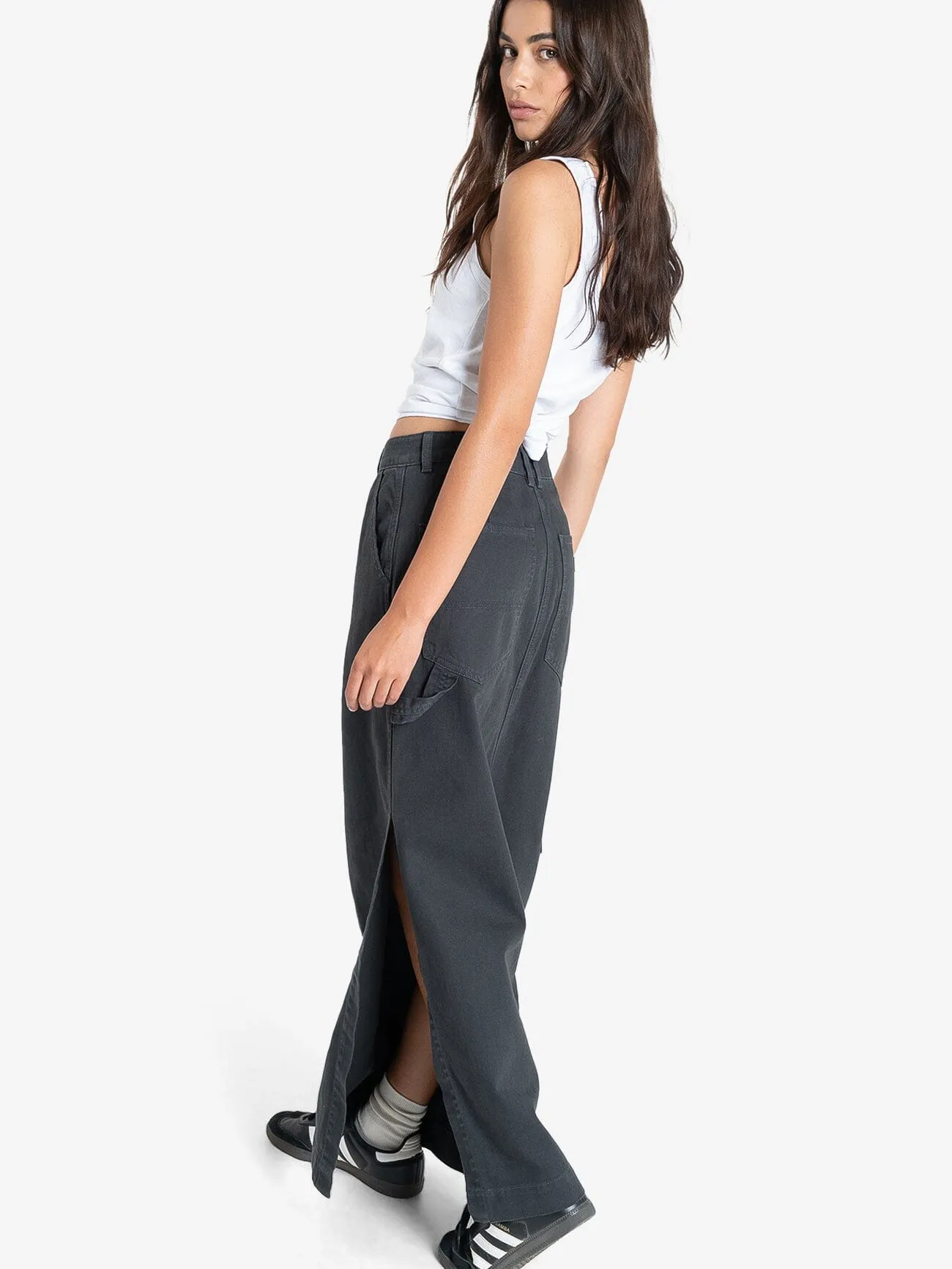 Carpenter Maxi Skirt - Dark Charcoal