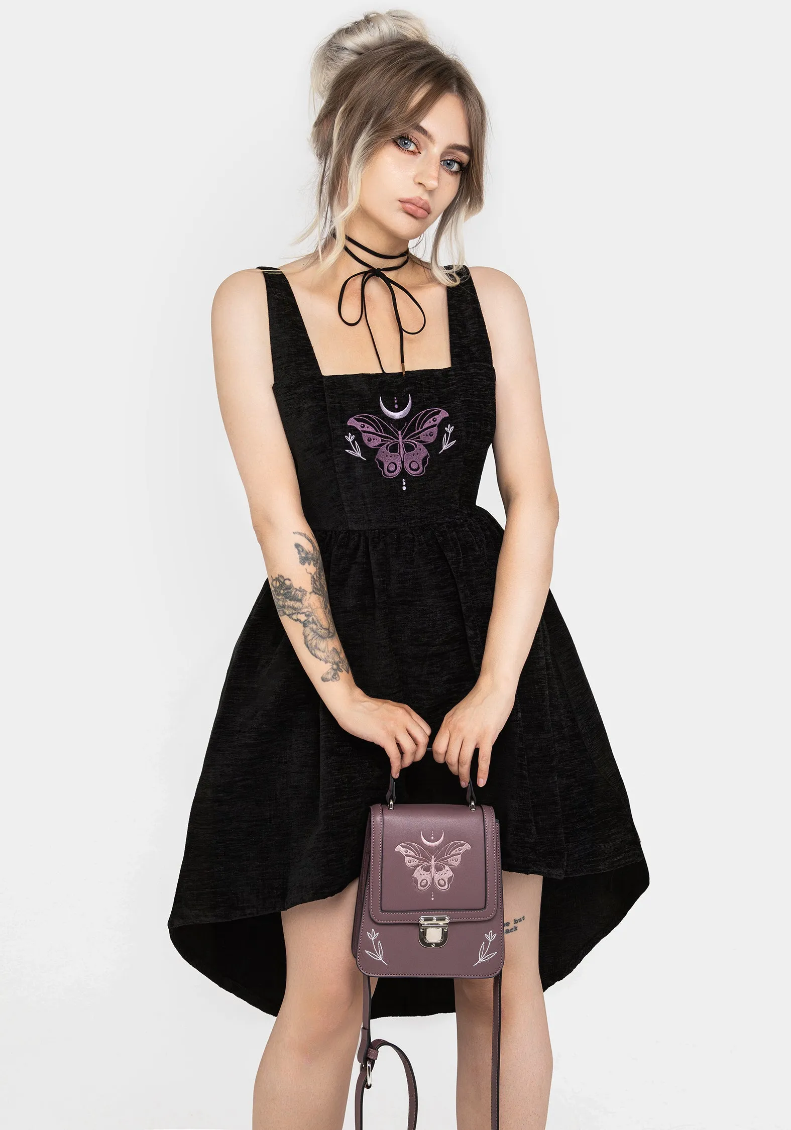 Cocoon Butterfly Embroidered Mini Dress