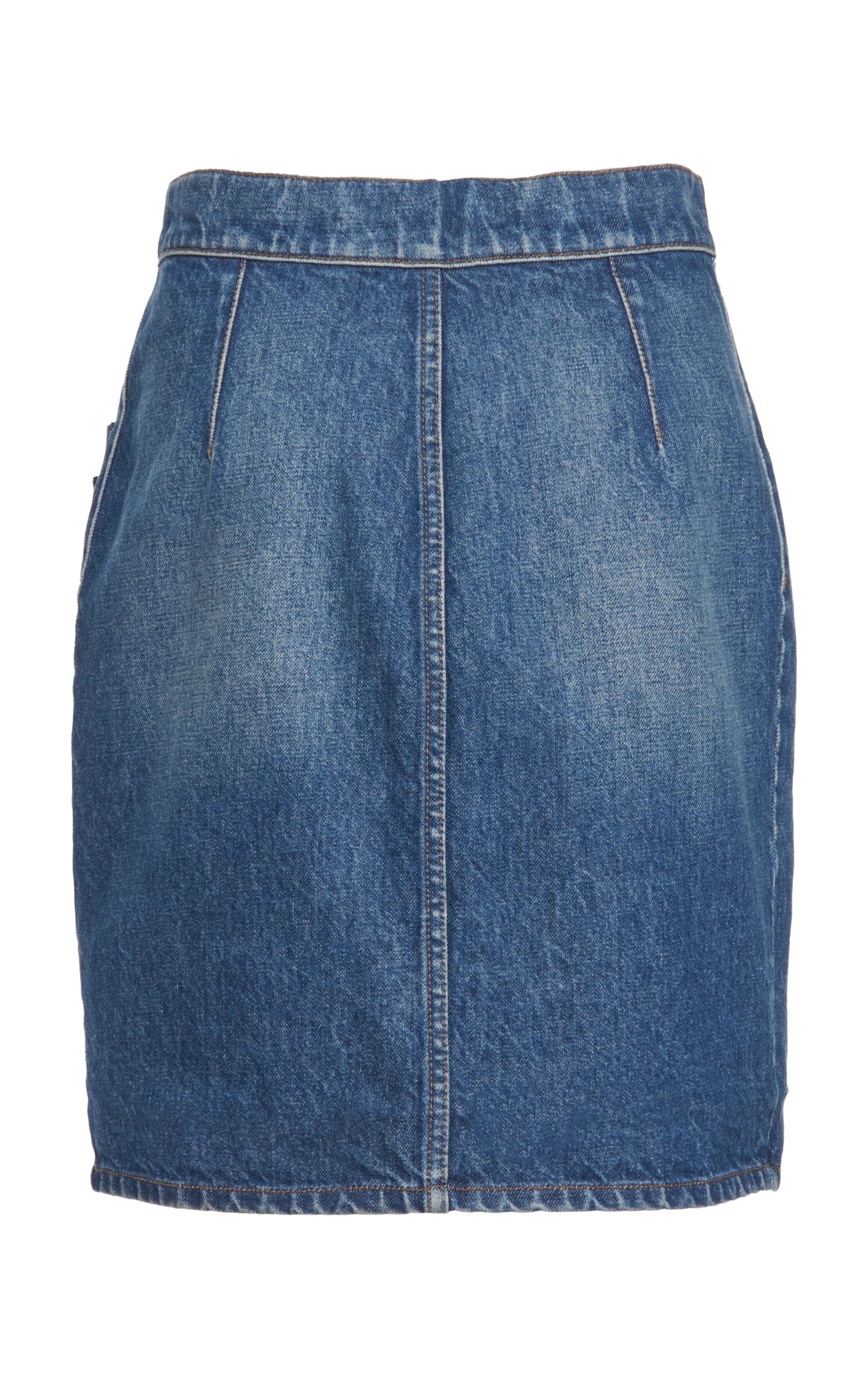 COPJ54252 Buckle detail denim skirt