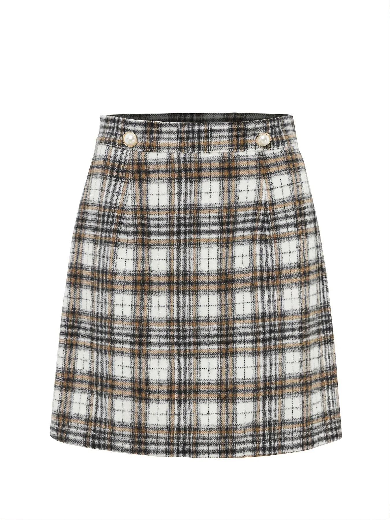 Elegant Plaid Fashion High Waist Skirt For Work Office