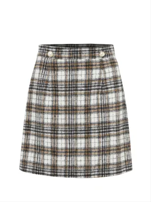 Elegant Plaid Fashion High Waist Skirt For Work Office