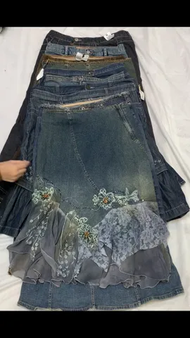 Flared Y2K Long Jean Skirt (GRV-11-221)