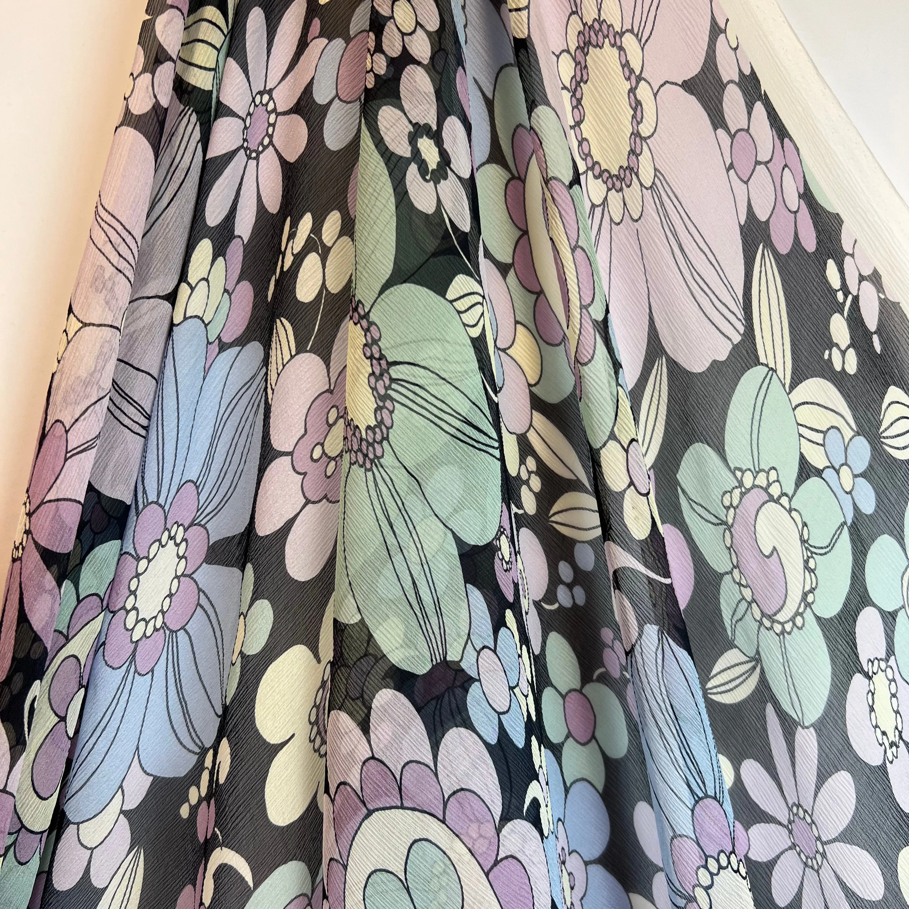 Groovy Bloom Crinkle Silk Chiffon