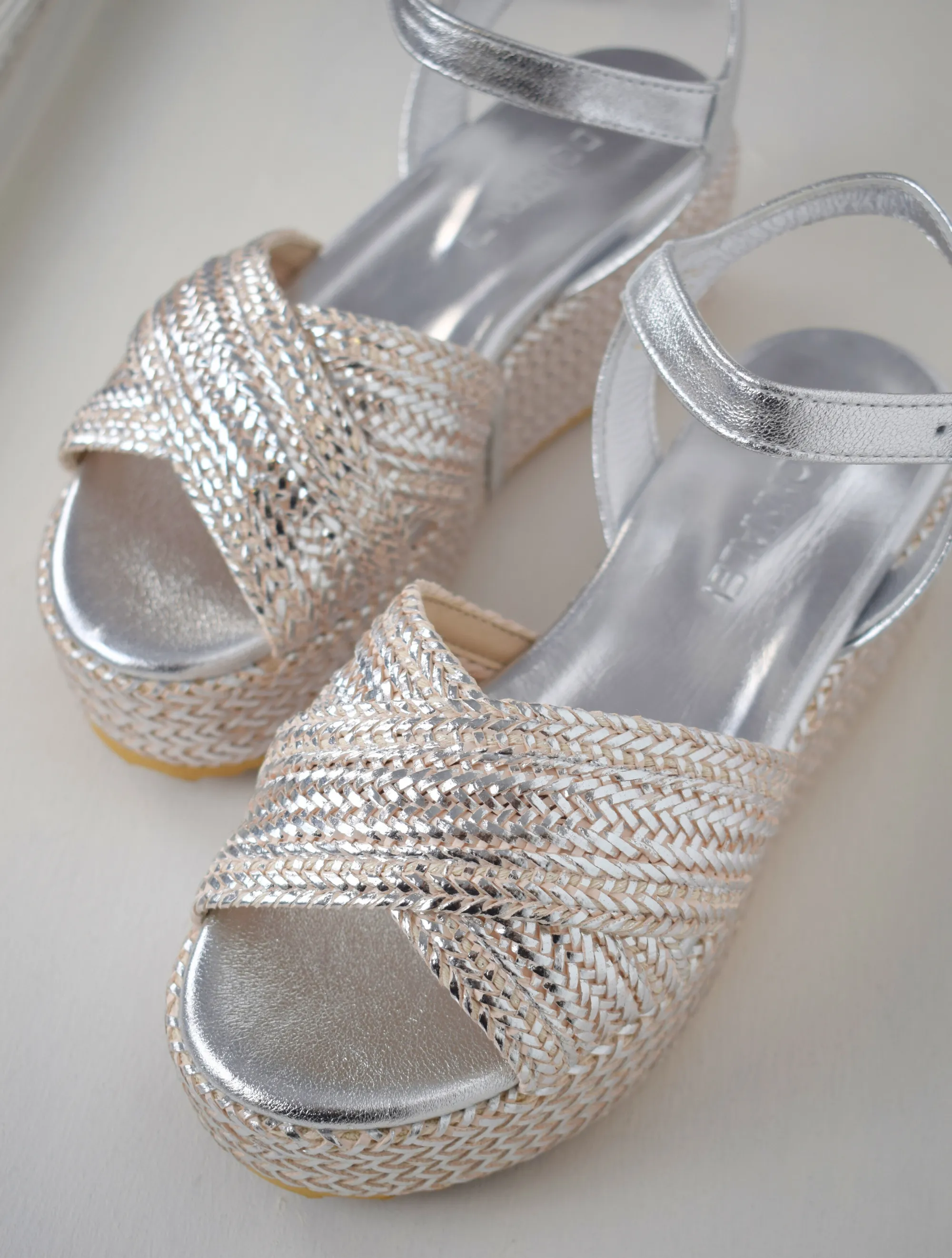 Jaipur Raffia Sandal Silver