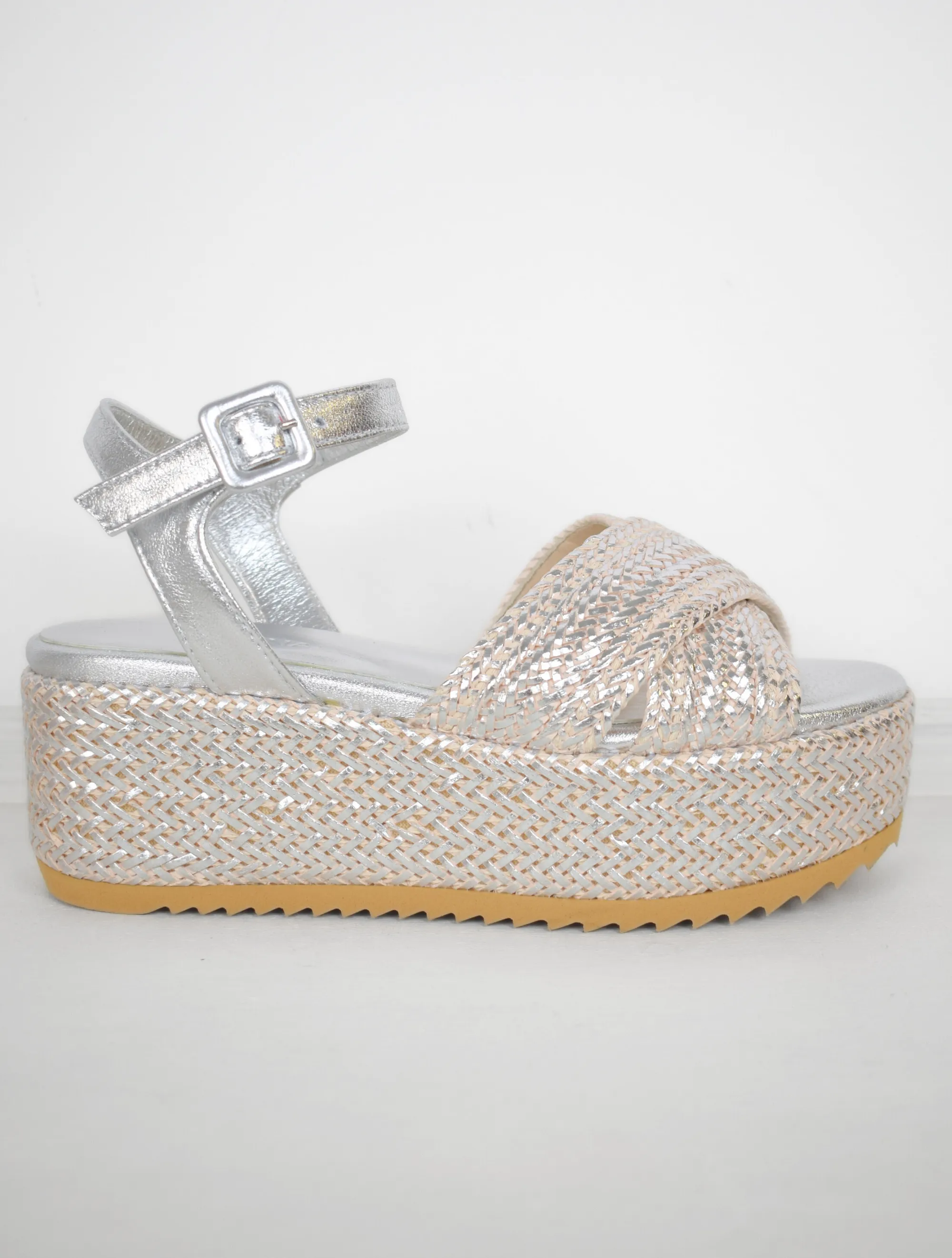 Jaipur Raffia Sandal Silver