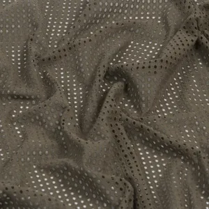 Khaki Eyelet Embroidery Fabric 1104