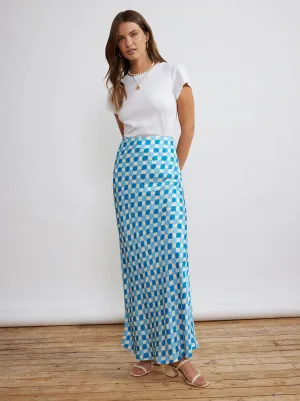 Layla Blue Picnic Check Skirt