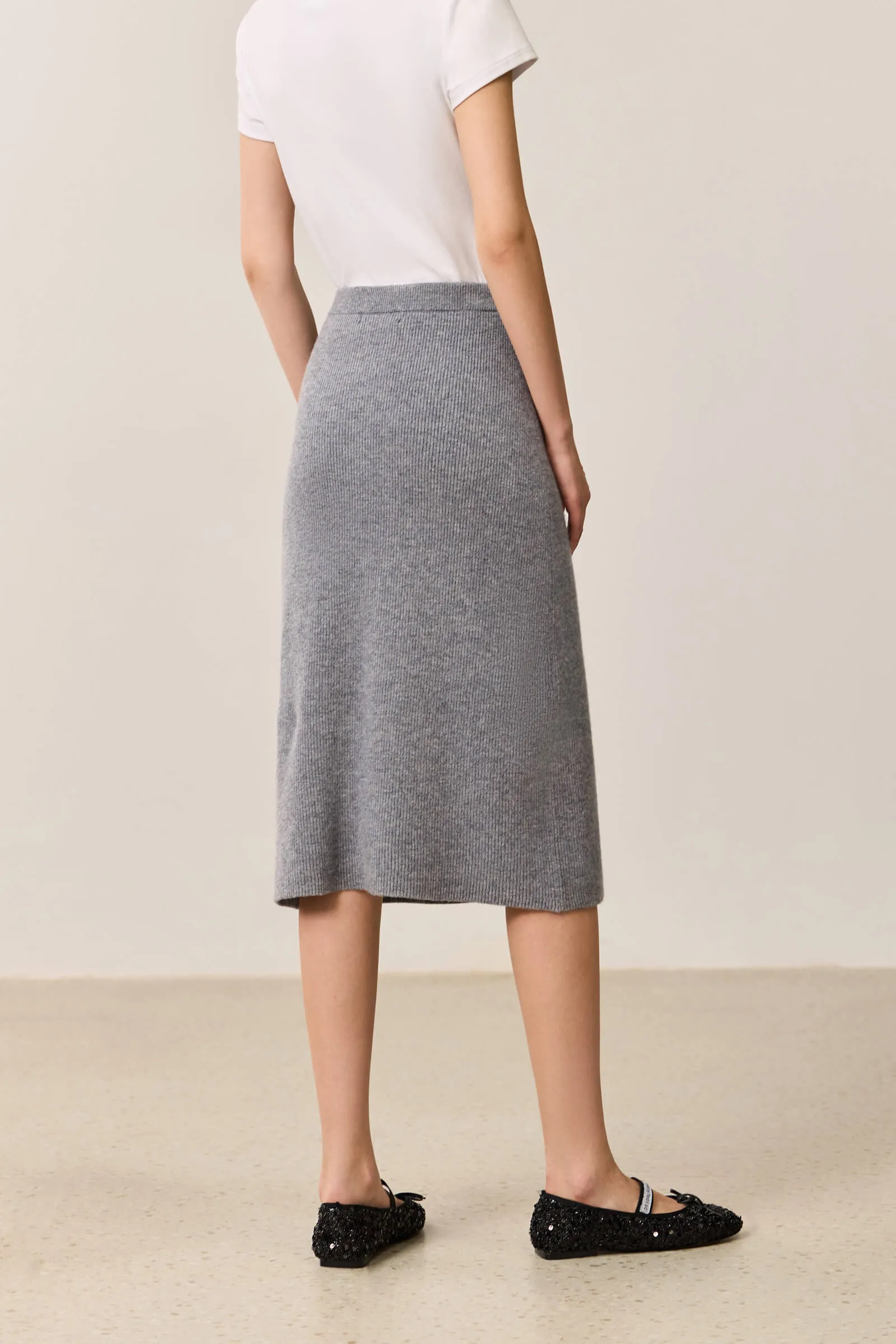 LILY Simple Elastic Waist Knit Skirt