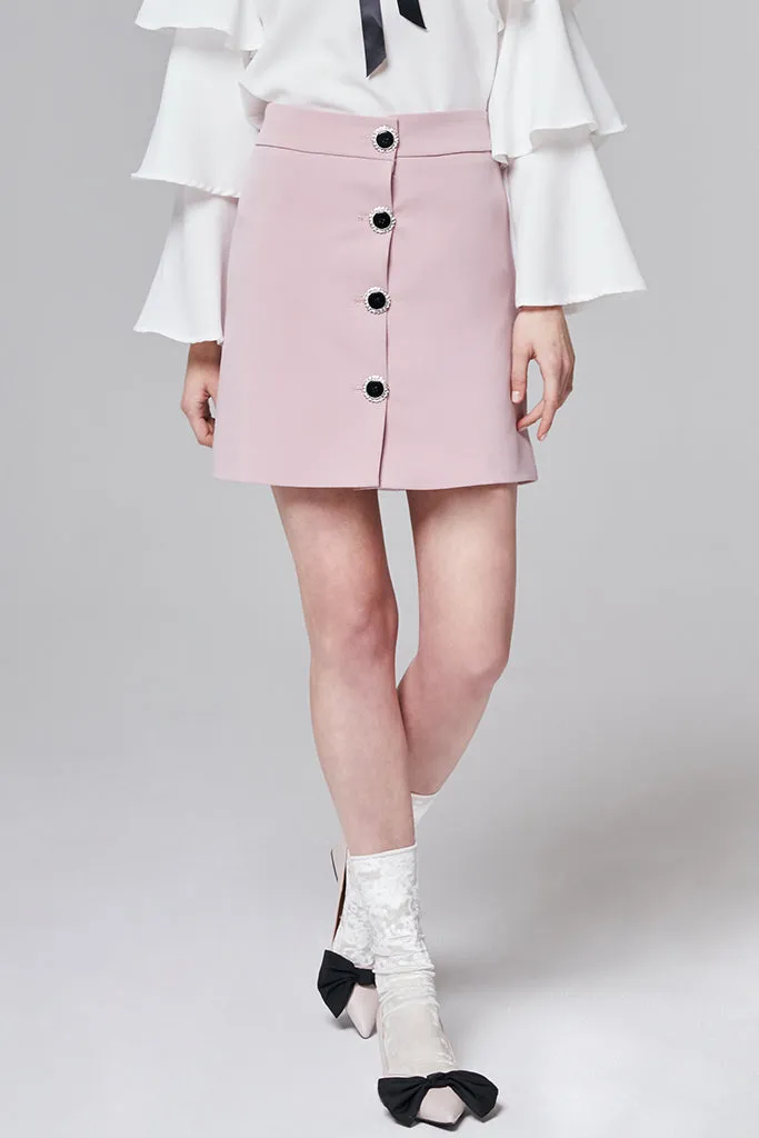 Lindsey Button Front Mini Skirt