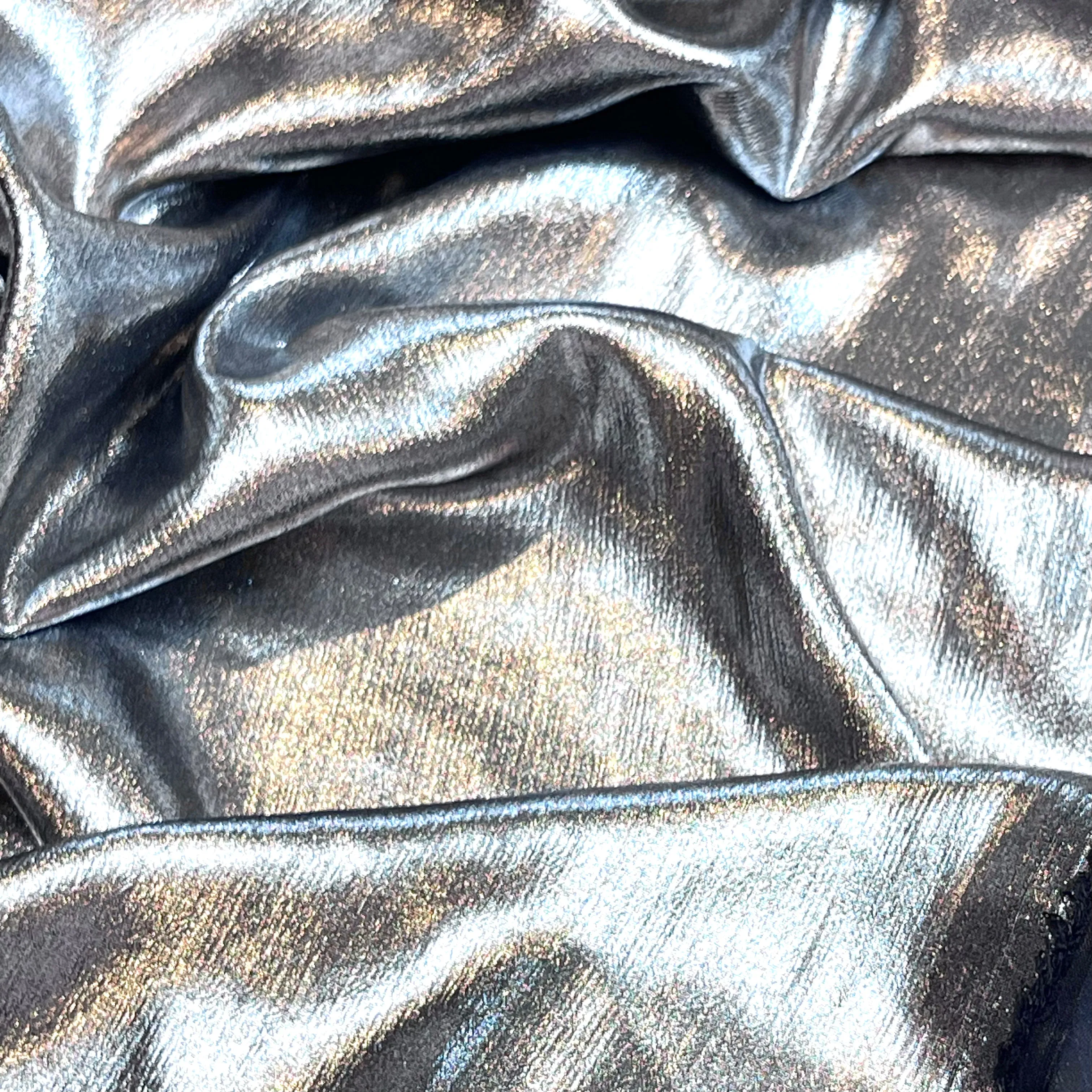 Liquid Silver Foiled Double Georgette