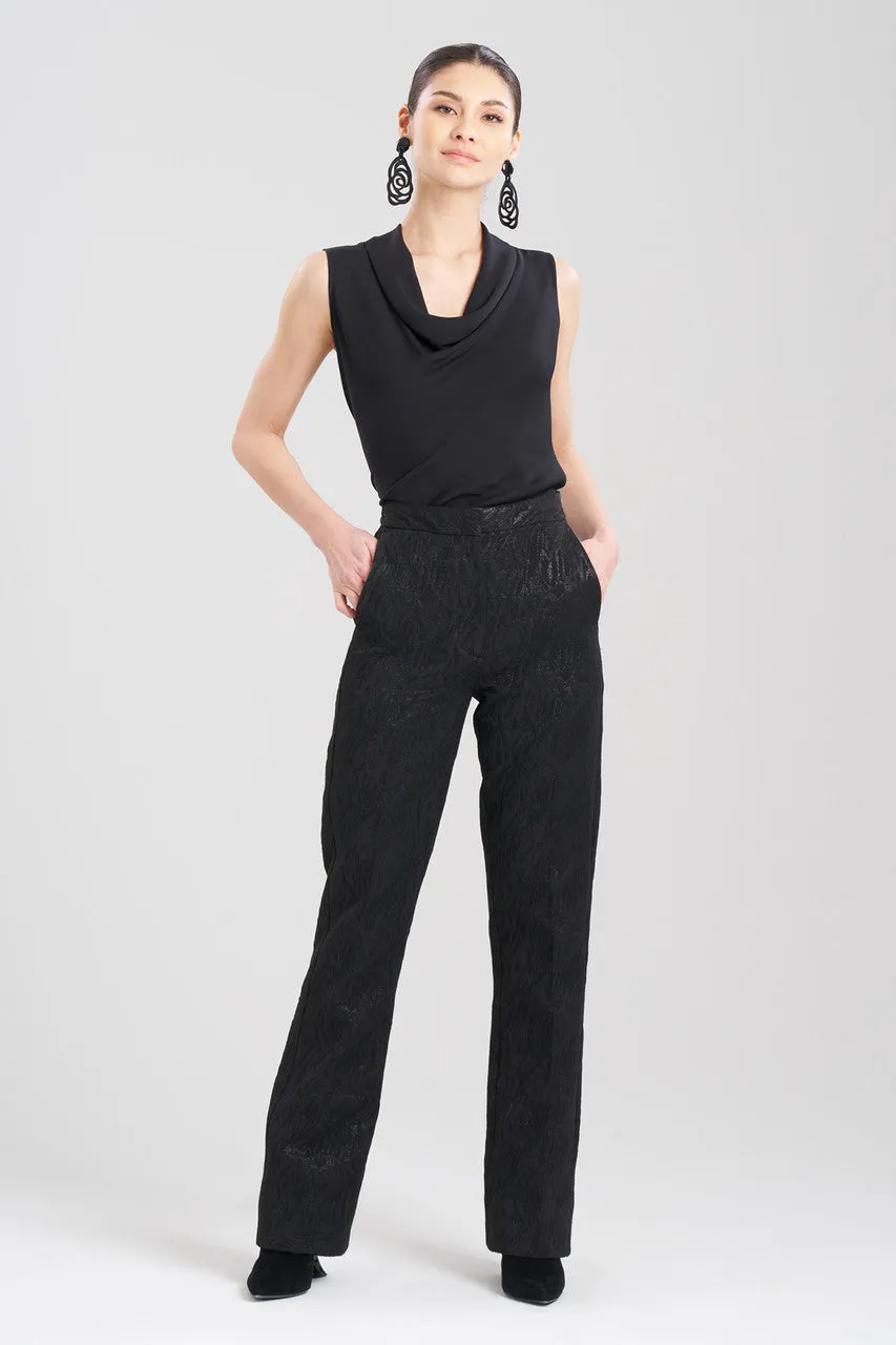 Metallic Jacquard Bootcut Flare Trouser Pants