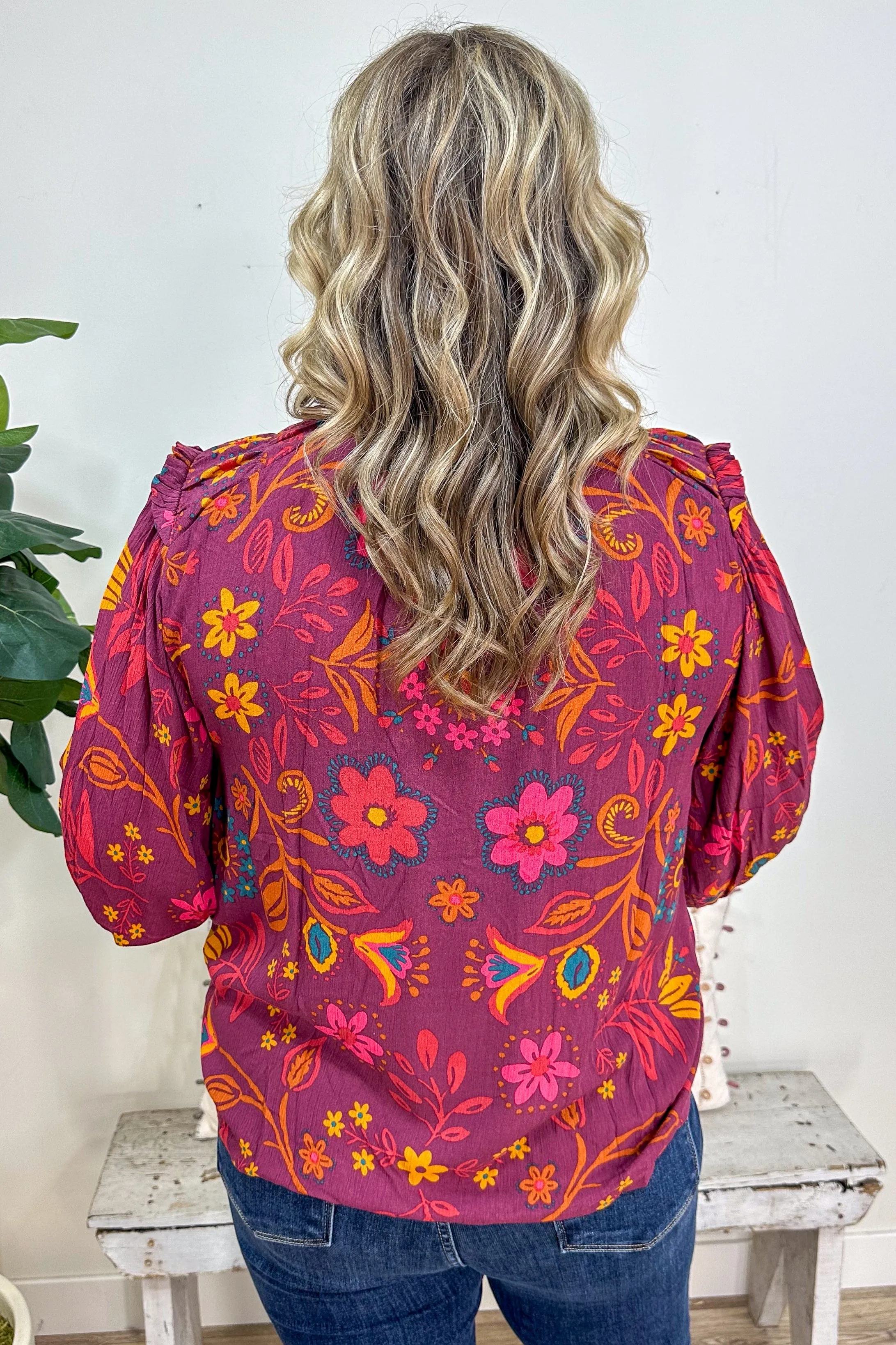 Mulberry Floral Blouse