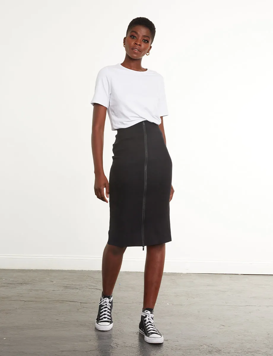 Neoprene CEO Zip Skirt | Black