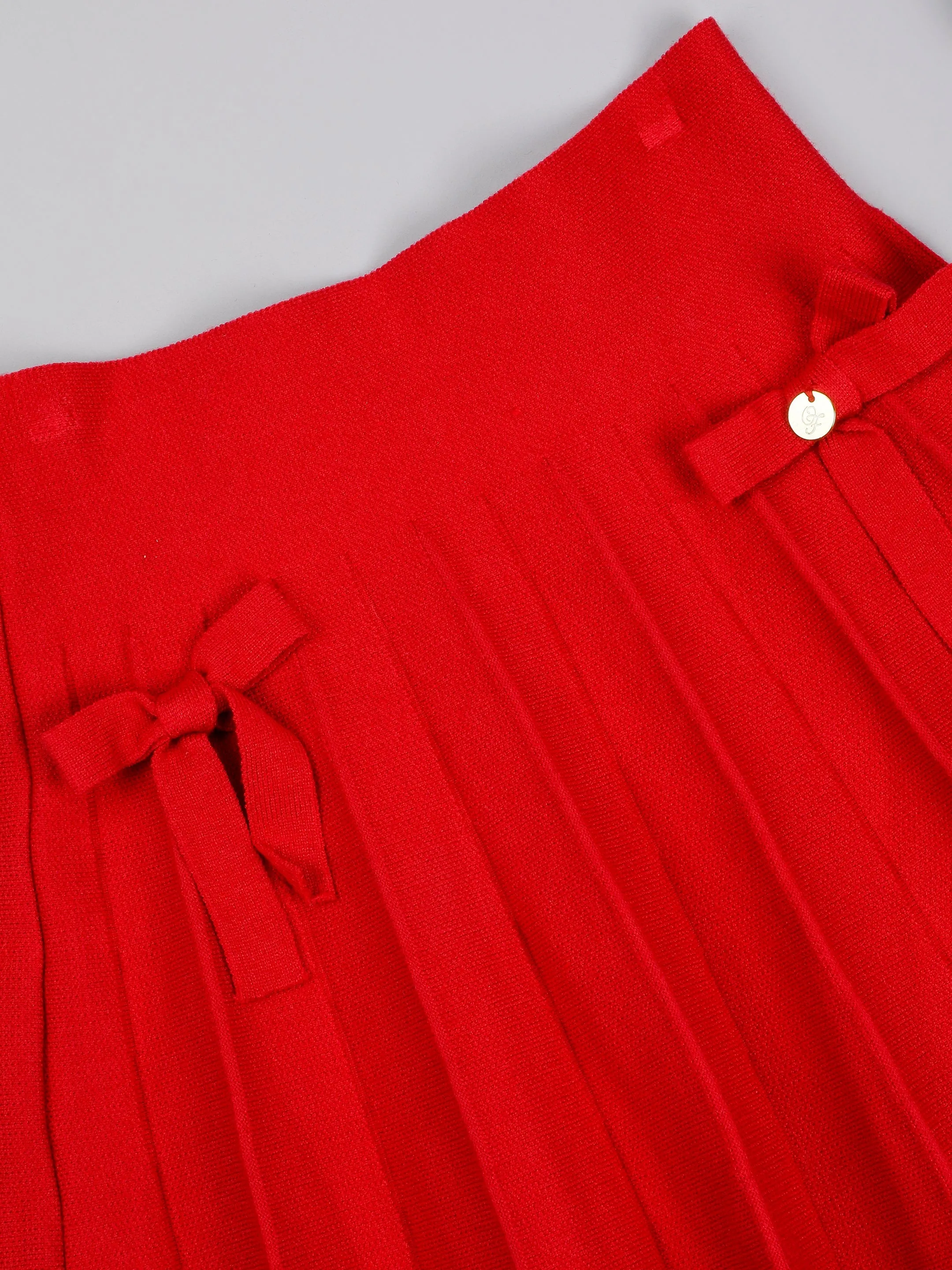 One Friday Red Solid Skirt