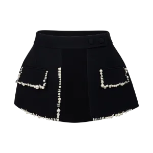 Pearl-Embellished Skirt Belt