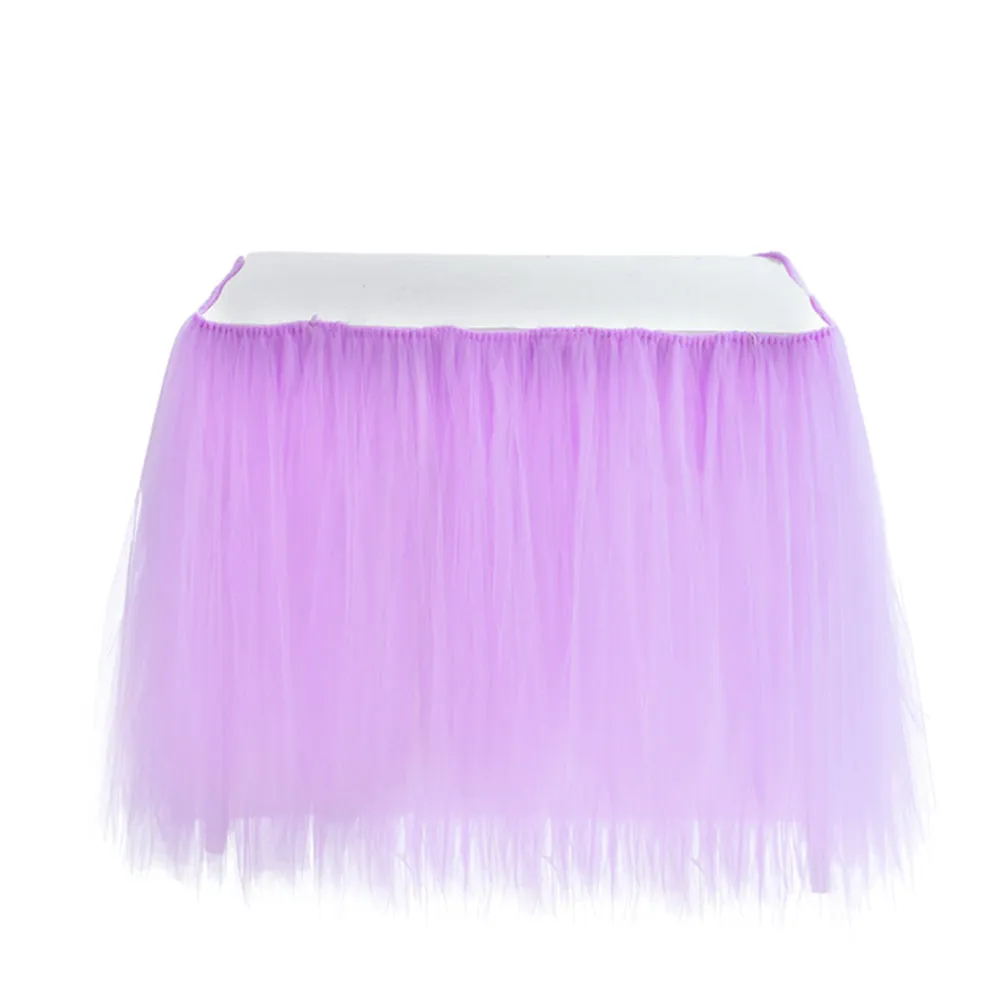 RONSHIN Romantic Table Skirts Wedding Party Birthday Supply Light Purple