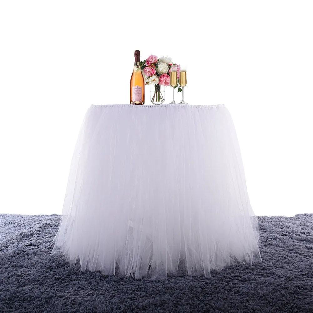 RONSHIN Romantic Table Skirts Wedding Party Birthday Supply White