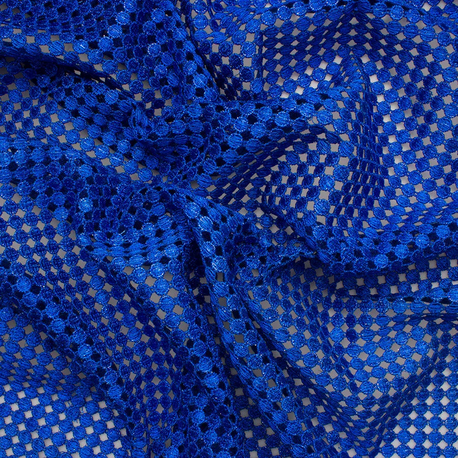 Royal Blue Metallic Guipure Lace