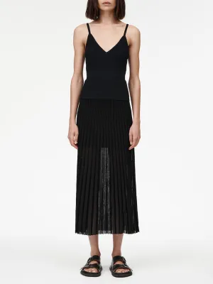 Sheer Pleated Skirt