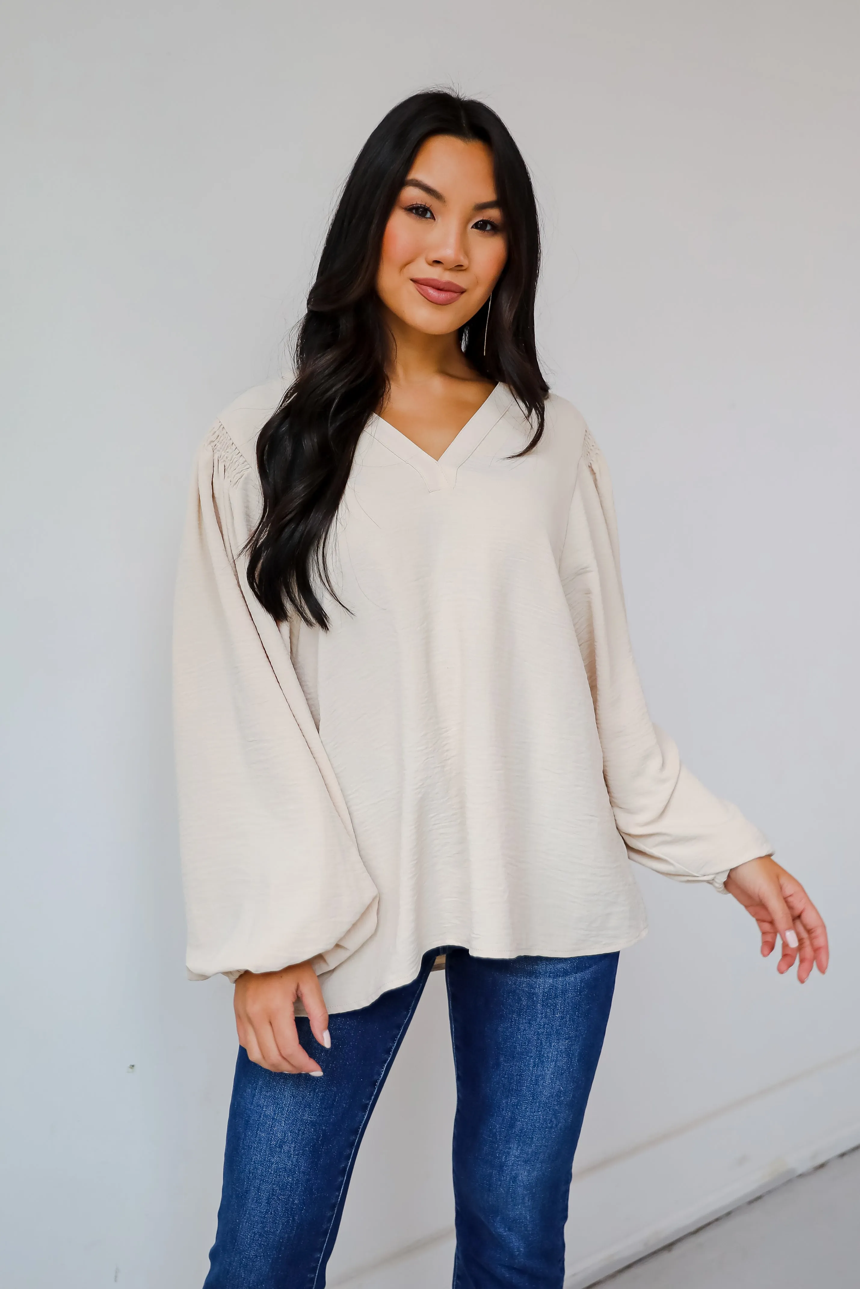 Simply Polished Natural Blouse