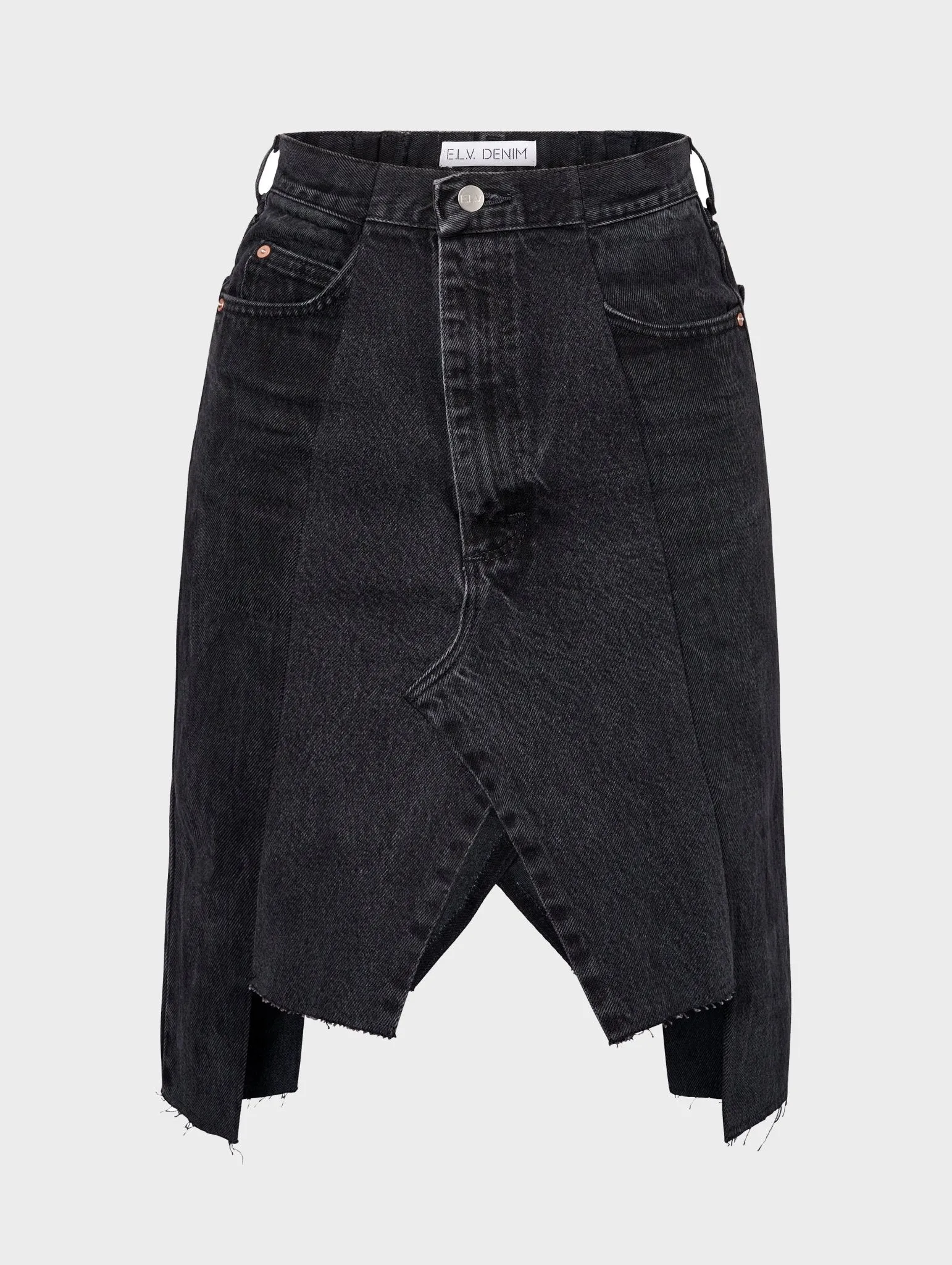 The Denim Skirt Charcoal Grey