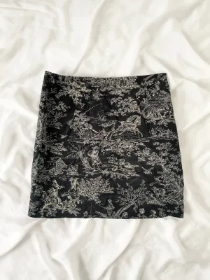 Toile De Jouy Velvet Soft Vintage Corduroy Mini Skirt (10)