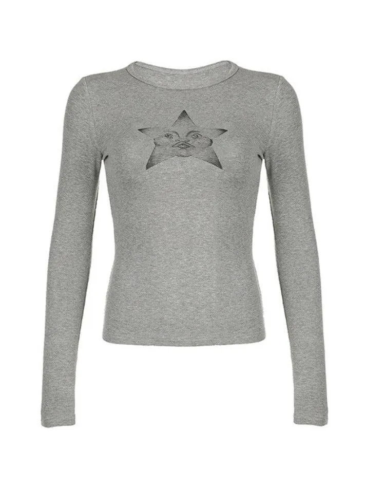 Uniwim Adorable Star Print Slim Long Sleeve Knit