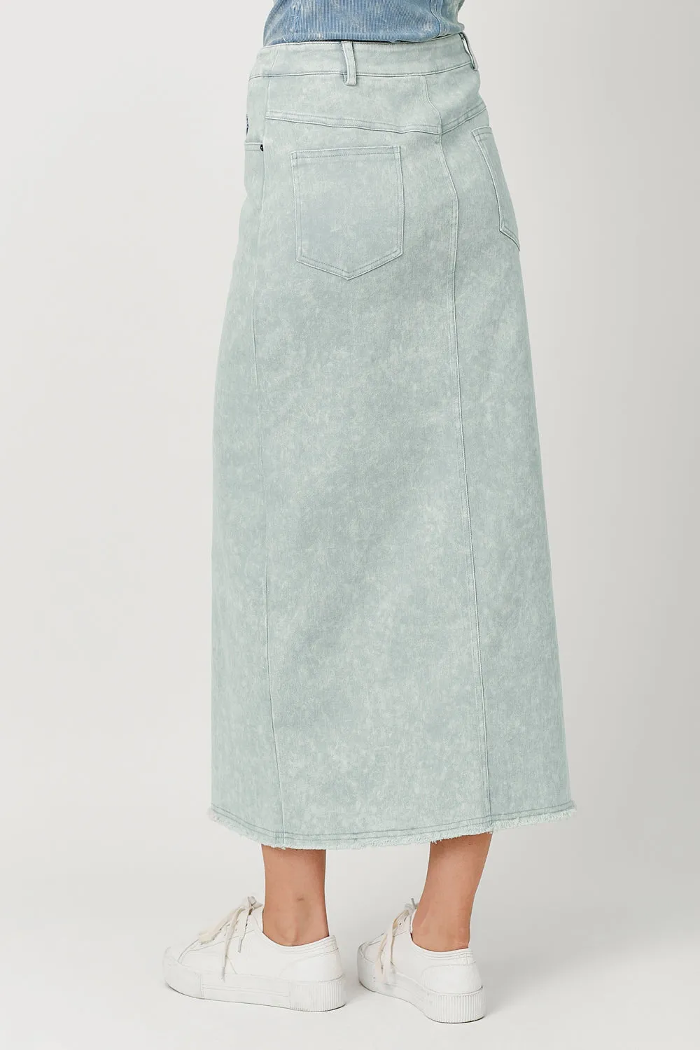 Washed Front Slit Skirt