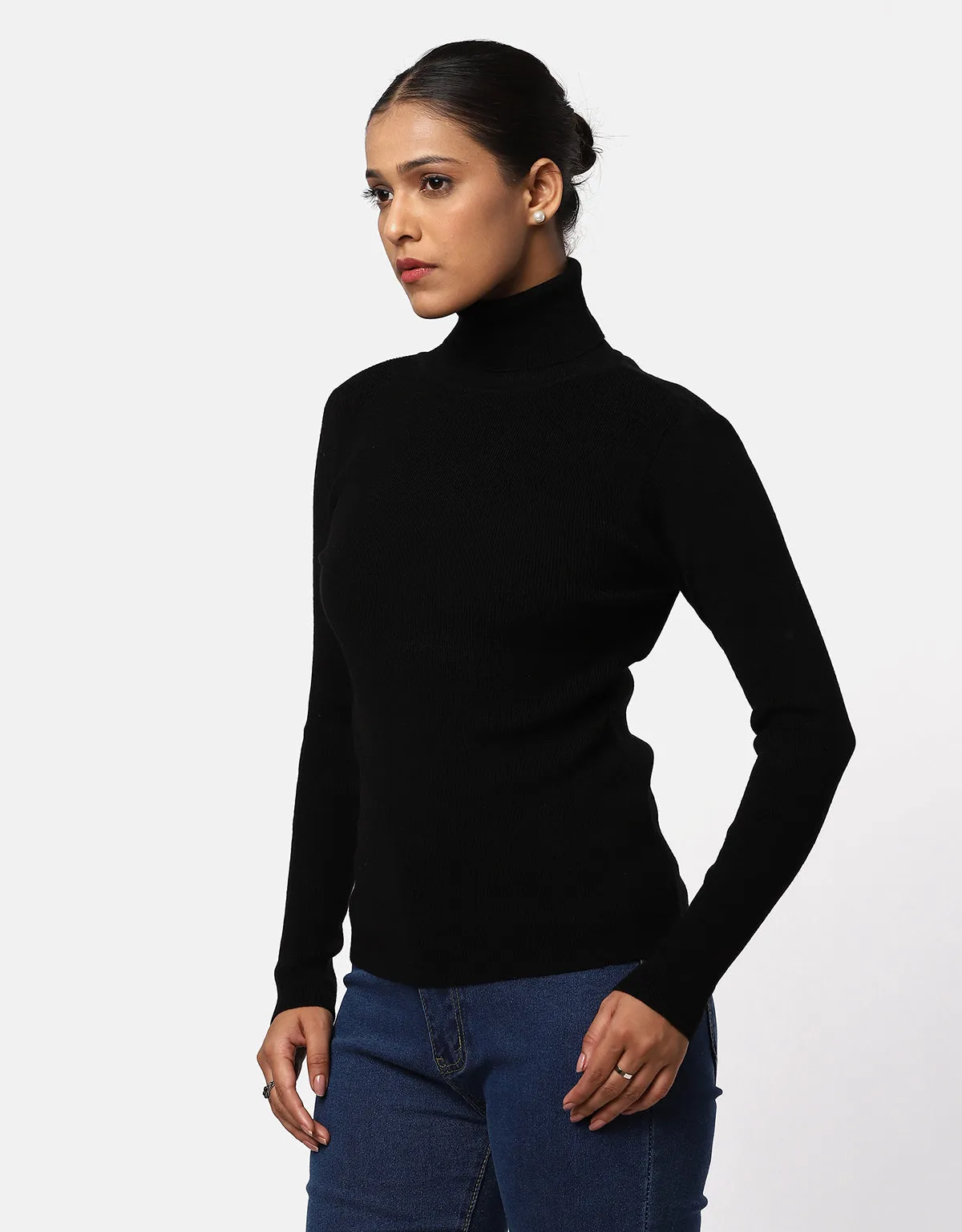 Women Woolen High Neck  Skivvy