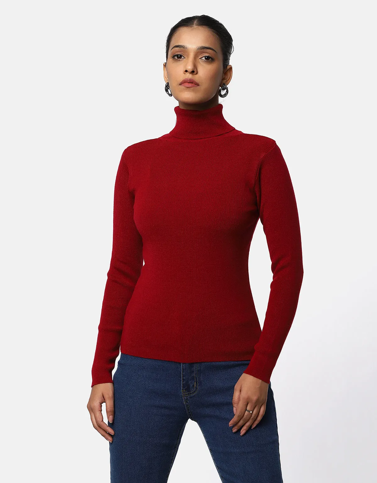 Women Woolen High Neck  Skivvy