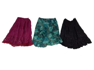 Y2K 2024 - Beaded Floral/Plain Skirts Mix - 22 pcs