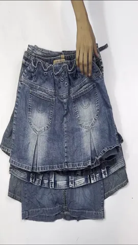 Y2K Denim Mini Plated Skirts (RE-183)