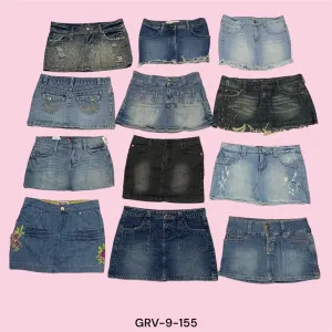 Y2K Fashion Essential – Stylish Denim Mini Skirt for Every Look(9-155)